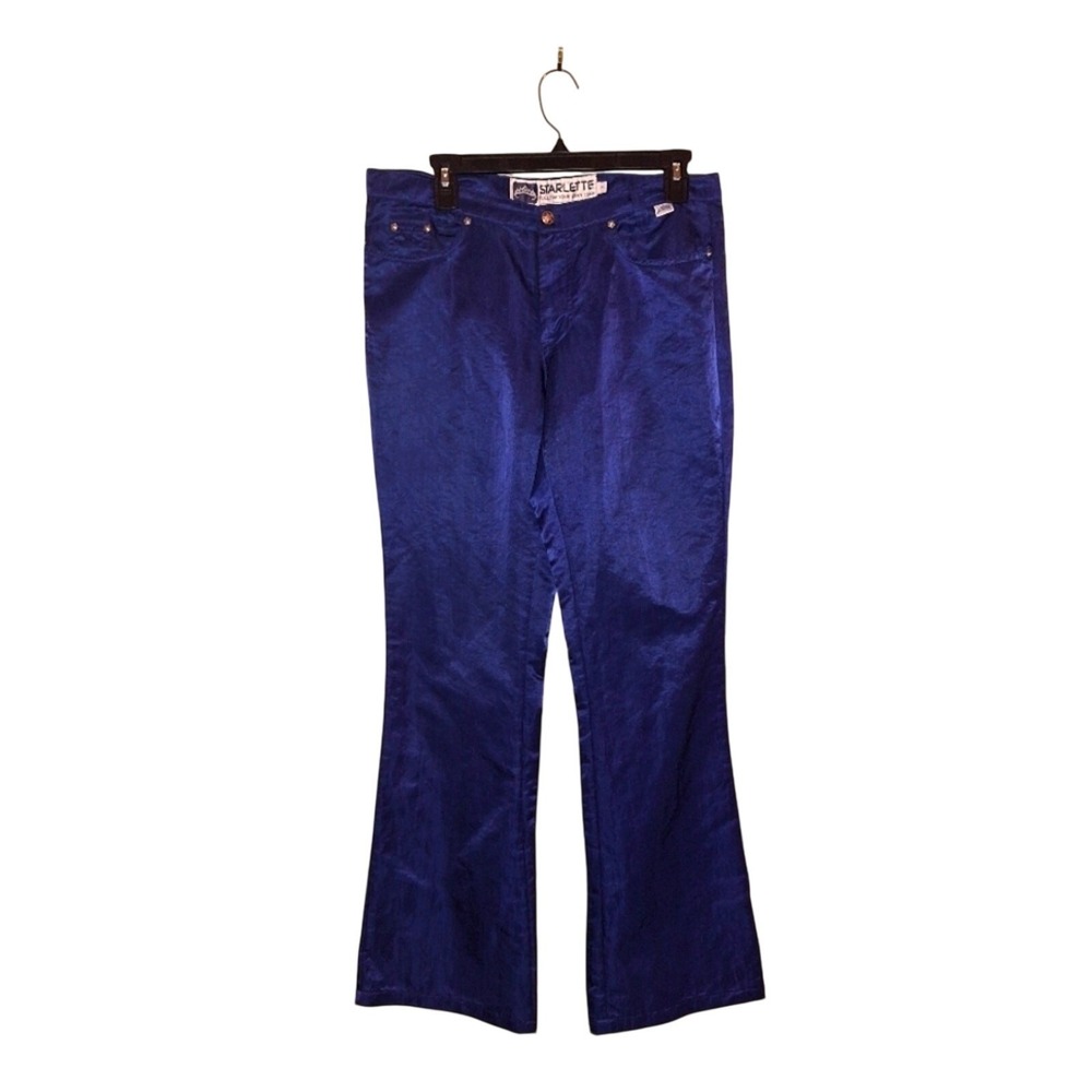 Vintage Metallic Blue Starlette‎ Coachella Star Festival Pants Women's Size 7